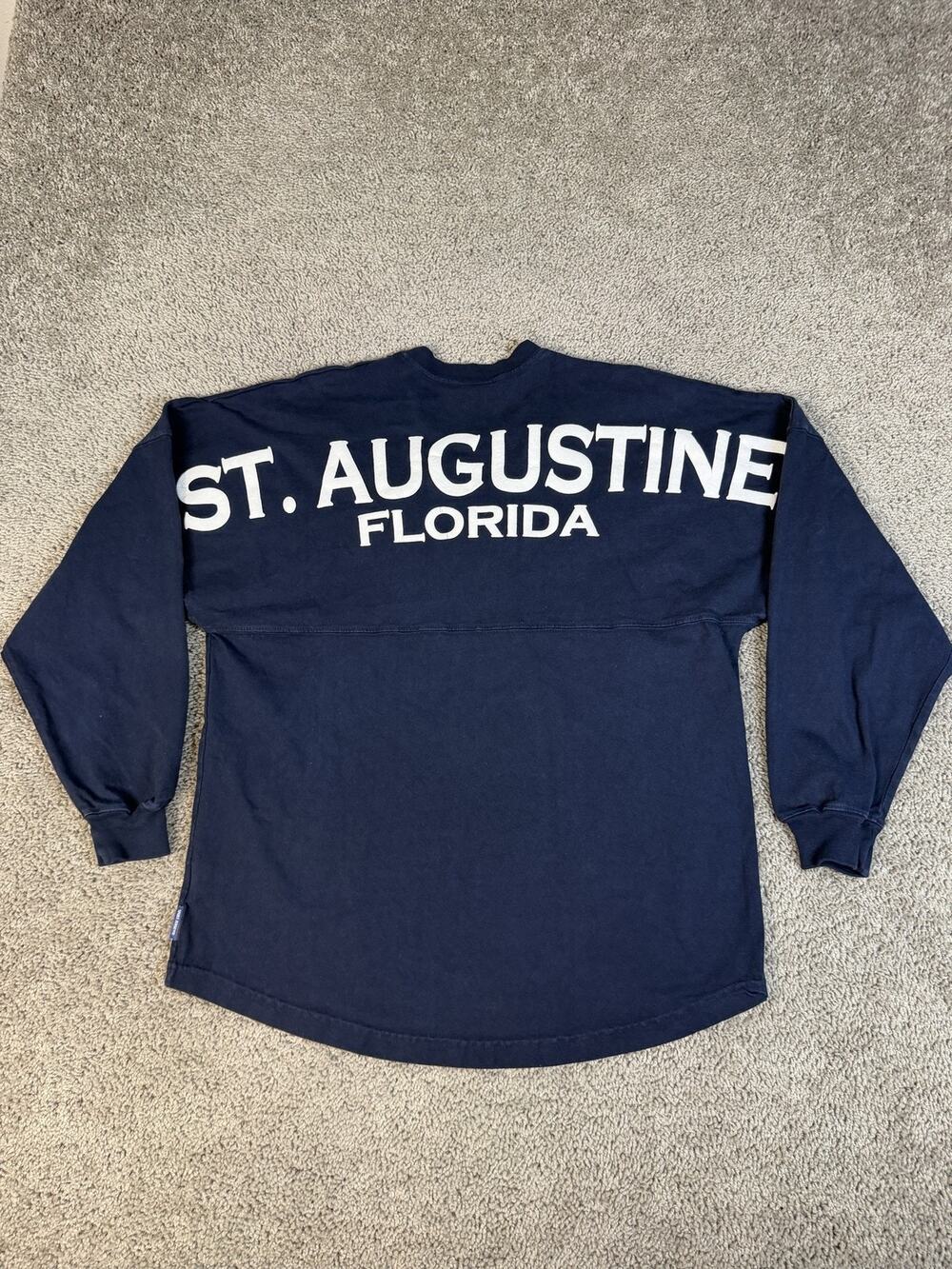 St. Augustine Spirit Jersey Shirt Mens S Blue Florida Lace-Up V-Neck Graphic